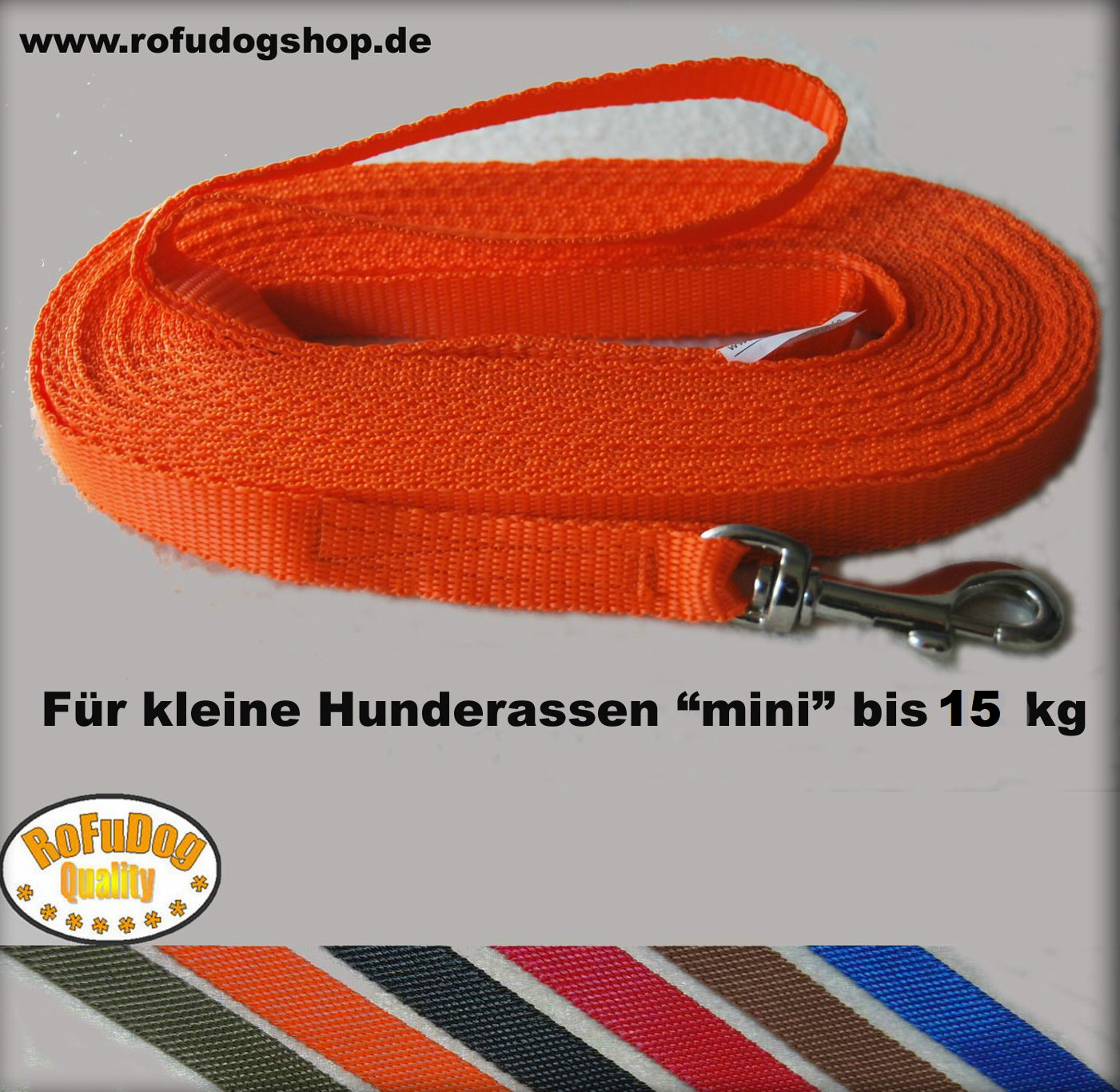 Ausbildunsleine Suchleine Schleppleine für kleine Hunde 3m bis 30m in 6 Farben